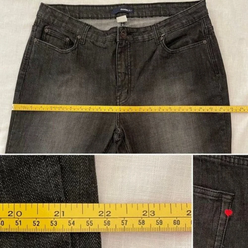 Denim 24 7 Jeans Size 18WP Petite Black Wash Stretch Mid Rise - Picture 9 of 11